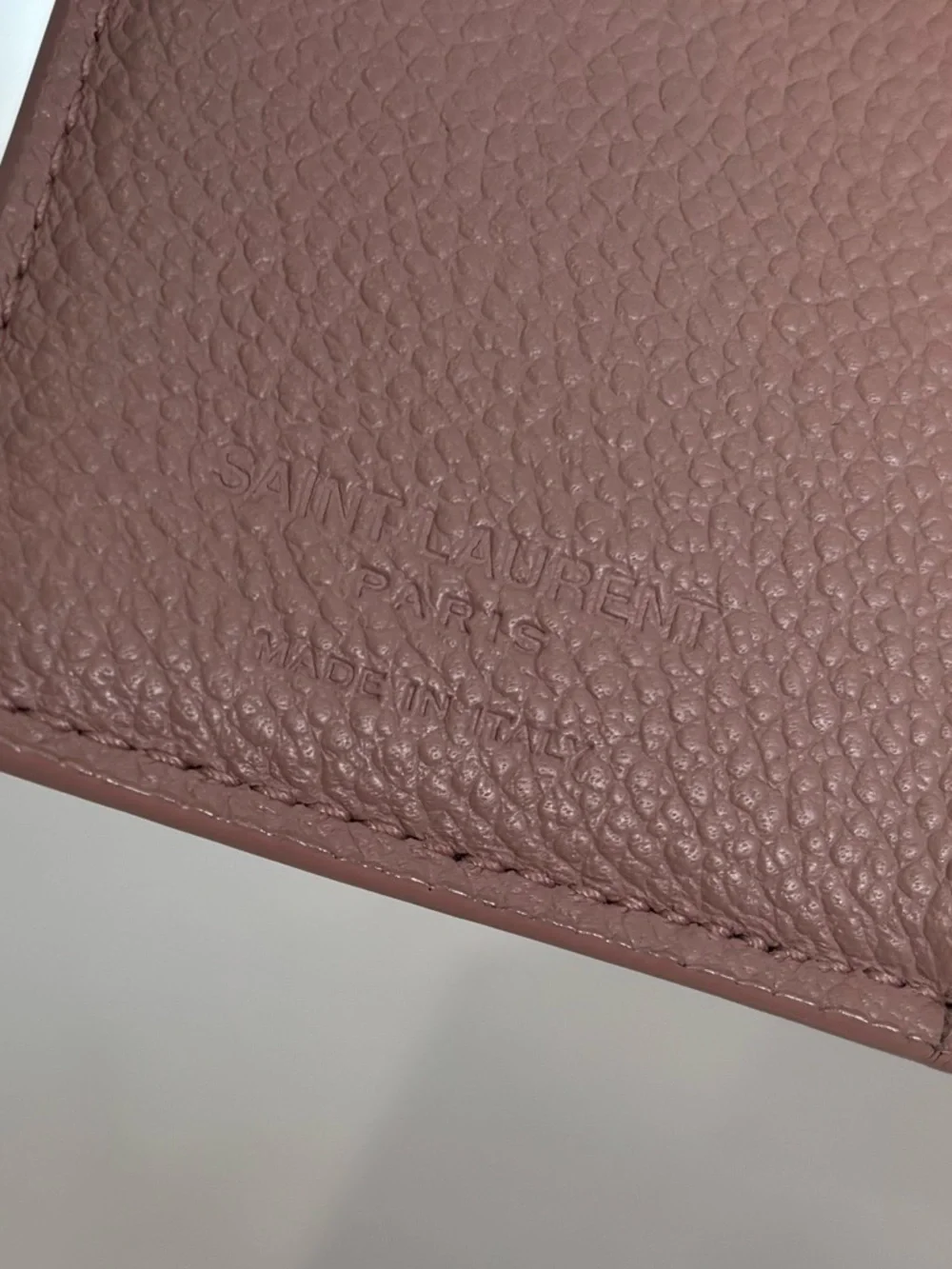 Saint Laurent YSL Blush Pink Leather Small Wallet Snap Closure Compact Mini Coin - Picture 3 of 11